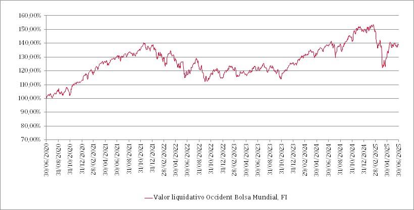 Line chart showing the evolution of the fund's net asset value over the last 5 years and its comparison with the benchmark index.
